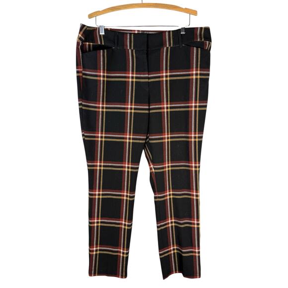 LOFT Women’s Skinny Plaid Trousers Fall Colorway Size 16 Business Casual Chic - Picture 1 of 5